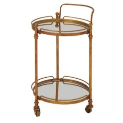 Brass Iron Bar Cart, 31" X 19" X 18" 11 Brass Iron Bar Cart, 31" X 19" X 18" -Michaels Decor Sale D502501S 2