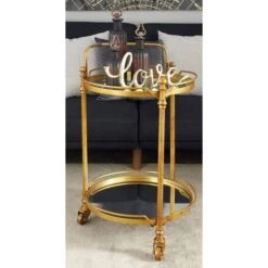 Brass Iron Bar Cart, 31" X 19" X 18" 15 Brass Iron Bar Cart, 31" X 19" X 18" -Michaels Decor Sale D502501S 6