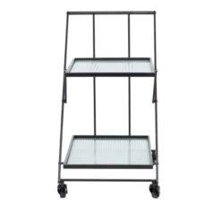 Black Iron Industrial Bar Cart, 32" X 25" X 18" -Michaels Decor Sale D502505S 2