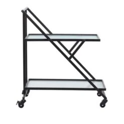 Black Iron Industrial Bar Cart, 32" X 25" X 18" -Michaels Decor Sale D502505S 3