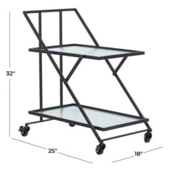 Black Iron Industrial Bar Cart, 32" X 25" X 18" -Michaels Decor Sale D502505S 8
