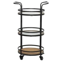 Brown Wood Industrial Bar Cart 35" X 21" X 16" 12 Brown Wood Industrial Bar Cart 35" X 21" X 16" -Michaels Decor Sale D502508S 2