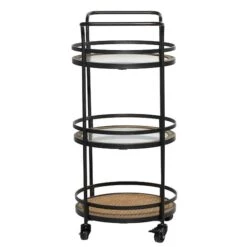 Brown Wood Industrial Bar Cart 35" X 21" X 16" 13 Brown Wood Industrial Bar Cart 35" X 21" X 16" -Michaels Decor Sale D502508S 3