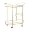 Gold Metal Contemporary Bar Cart, 33" X 31" X 16" 2 Gold Metal Contemporary Bar Cart, 33" X 31" X 16" -Michaels Decor Sale D502511S 1