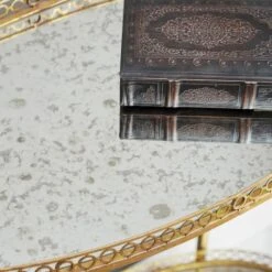 Gold Iron And Glass Traditional Bar Cart, 35" X 30" X 16" -Michaels Decor Sale D502516S 4