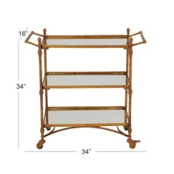Brass Iron Bar Cart, 33" X 35" X 18" 16 Brass Iron Bar Cart, 33" X 35" X 18" -Michaels Decor Sale D502523S 6