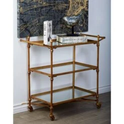 Brass Iron Bar Cart, 33" X 35" X 18" 17 Brass Iron Bar Cart, 33" X 35" X 18" -Michaels Decor Sale D502523S 7