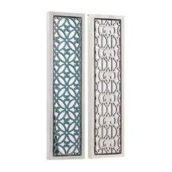 Set Of 2 White Wood Glam Wall Decor, 12" X 43" 15 Set Of 2 White Wood Glam Wall Decor, 12" X 43" -Michaels Decor Sale D502537S 2
