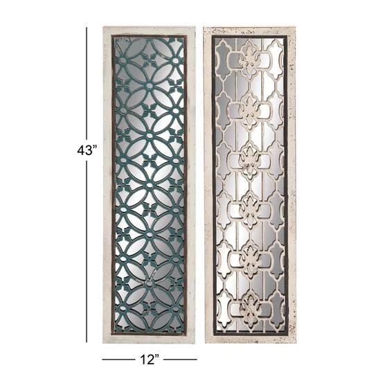 Set Of 2 White Wood Glam Wall Decor, 12" X 43" 12 Set Of 2 White Wood Glam Wall Decor, 12" X 43" - Image 10