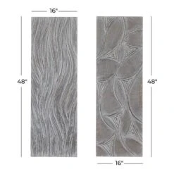 Set Of 2 Grey Wood Modern Abstract Wall Decor, 16" X 48" -Michaels Decor Sale D502539S 8