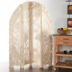 White Mango Wood Eclectic Room Divider Screen, 72 " X 60 " X 2 " -Michaels Decor Sale D502609S 9