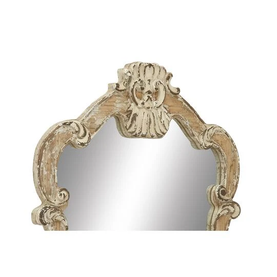 Cream Vintage Wood Wall Mirror, 39" X 25" 5 Cream Vintage Wood Wall Mirror, 39" X 25" - Image 3