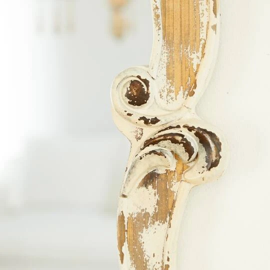 Cream Vintage Wood Wall Mirror, 39" X 25" 12 Cream Vintage Wood Wall Mirror, 39" X 25" - Image 10