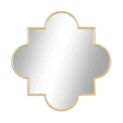Gold Metal Contemporary Mirror, 34" X 1" X 34"