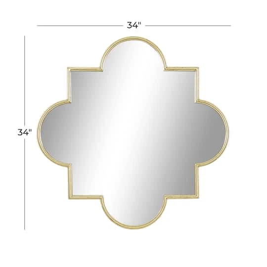 Gold Metal Contemporary Mirror, 34" X 1" X 34" 9 Gold Metal Contemporary Mirror, 34" X 1" X 34" - Image 7