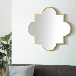 Gold Metal Contemporary Mirror, 34" X 1" X 34" 17 Gold Metal Contemporary Mirror, 34" X 1" X 34" -Michaels Decor Sale D502640S 7