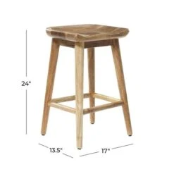 Brown Wood Contemporary Stool, 24" X 17" X 14" -Michaels Decor Sale D503727S 7