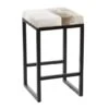 Black Iron And Leather Industrial Stool, 24" X 14" X 14" -Michaels Decor Sale D503730S 1