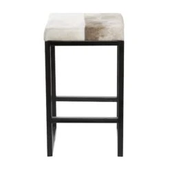 Black Iron And Leather Industrial Stool, 24" X 14" X 14" -Michaels Decor Sale D503730S 2
