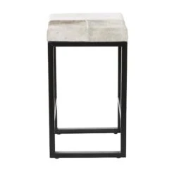Black Iron And Leather Industrial Stool, 24" X 14" X 14" -Michaels Decor Sale D503730S 3