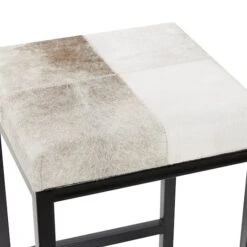 Black Iron And Leather Industrial Stool, 24" X 14" X 14" -Michaels Decor Sale D503730S 5