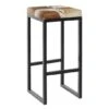 Brown Iron Industrial Stool, 29" X 14" X 14"