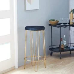 Gold Metal Contemporary Bar Stool 31" X 17" X 17" -Michaels Decor Sale D503734S 6