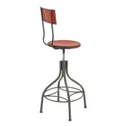 41" Metal Vintage Bar Chair Red -Michaels Decor Sale D503735S 2
