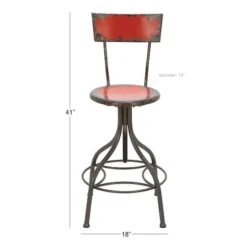 41" Metal Vintage Bar Chair Red -Michaels Decor Sale D503735S 4