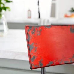 41" Metal Vintage Bar Chair Red -Michaels Decor Sale D503735S 7