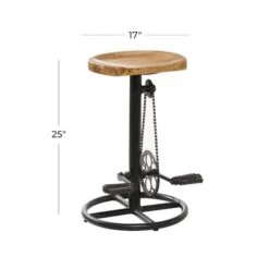 Brown Mango Wood Industrial Counter Stool 25" X 17" X 17" -Michaels Decor Sale D503736S 8
