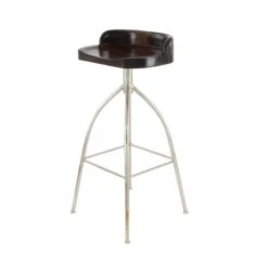 Brown Iron And Wood Contemporary Bar Stool, 33" X 16" X 12" -Michaels Decor Sale D503737S 5