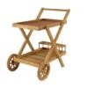 Brown Teak Wood Traditional Outdoor Rolling Serving Cart, 32" X 32" X 21" -Michaels Decor Sale D503738S 1
