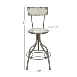 41" Metal Vintage Bar Chair Beige -Michaels Decor Sale D503739S 6