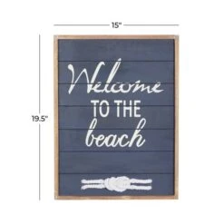 Coastal Blue Wood Welcome To The Beach Sign, 20" X 15" X 2" -Michaels Decor Sale D503905S 6
