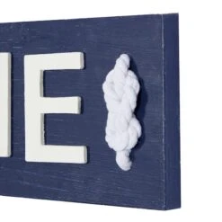 Coastal Blue And White Wood And Metal Welcome Sign, 6" X 32" X 2" -Michaels Decor Sale D503911S 4