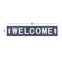 Coastal Blue And White Wood And Metal Welcome Sign, 6" X 32" X 2" -Michaels Decor Sale D503911S 6