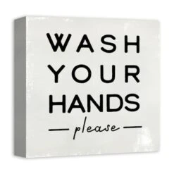 Wash Your Hands Please 12" X 12" Canvas Wall Art -Michaels Decor Sale D505590S 2