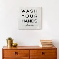 Wash Your Hands Please 12" X 12" Canvas Wall Art -Michaels Decor Sale D505590S 4