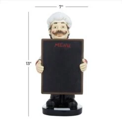 13" Polystone Chef With Black Chalkboard Sign -Michaels Decor Sale D506421S 7