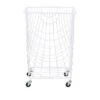 White Iron French Country Storage Cart, 17" X 17" X 17"