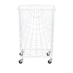 White Iron French Country Storage Cart, 17" X 17" X 17"