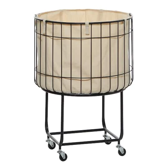 Black Contemporary Metal Storage Cart, 26" X 19" 4 Black Contemporary Metal Storage Cart, 26" X 19" - Image 2