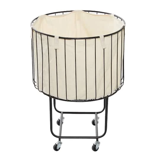 Black Contemporary Metal Storage Cart, 26" X 19" 5 Black Contemporary Metal Storage Cart, 26" X 19" - Image 3