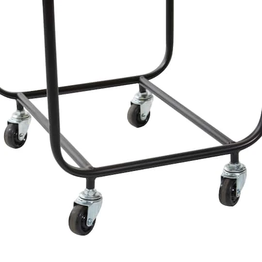 Black Contemporary Metal Storage Cart, 26" X 19" 6 Black Contemporary Metal Storage Cart, 26" X 19" - Image 4