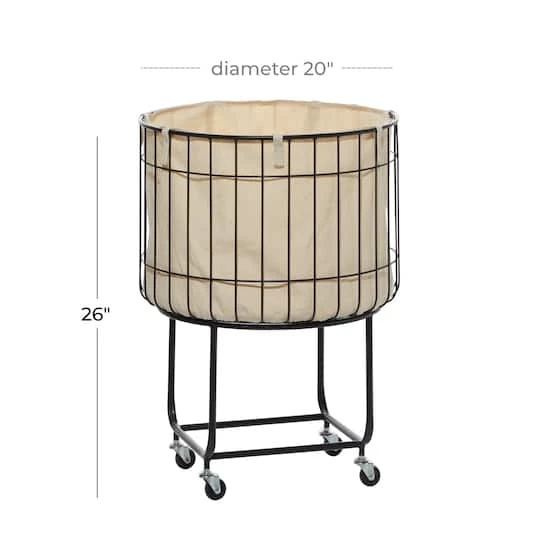 Black Contemporary Metal Storage Cart, 26" X 19" 8 Black Contemporary Metal Storage Cart, 26" X 19" - Image 6