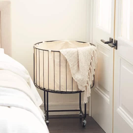 Black Contemporary Metal Storage Cart, 26" X 19" 10 Black Contemporary Metal Storage Cart, 26" X 19" - Image 8