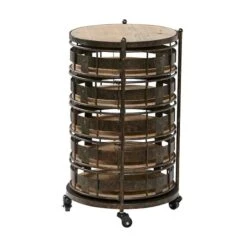 Brown Metal Farmhouse Storage Cart, 28" X 17" X 17" -Michaels Decor Sale D506531S 3