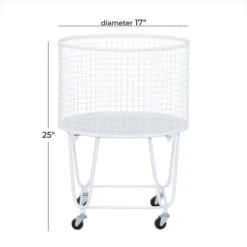 24" White Iron French Country Storage Cart -Michaels Decor Sale D506532S 6
