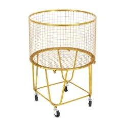 24" Gold Iron Glam Storage Cart